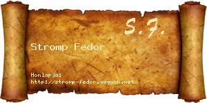 Stromp Fedor névjegykártya